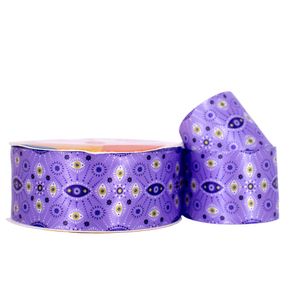 Fita Estamapada Mandala Olho Grego 38Mm Em Poliester Com 9 Metros
