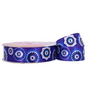 Fita Estampada Mandalas Olho Grego 25Mm Em Poliester Com 9 Metros