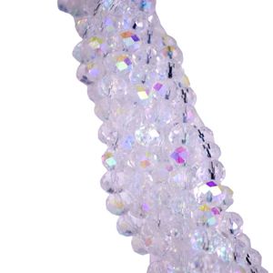 Fio De Cristal Irisado Transparente 08Mm Em Vidro Com 10 Fios