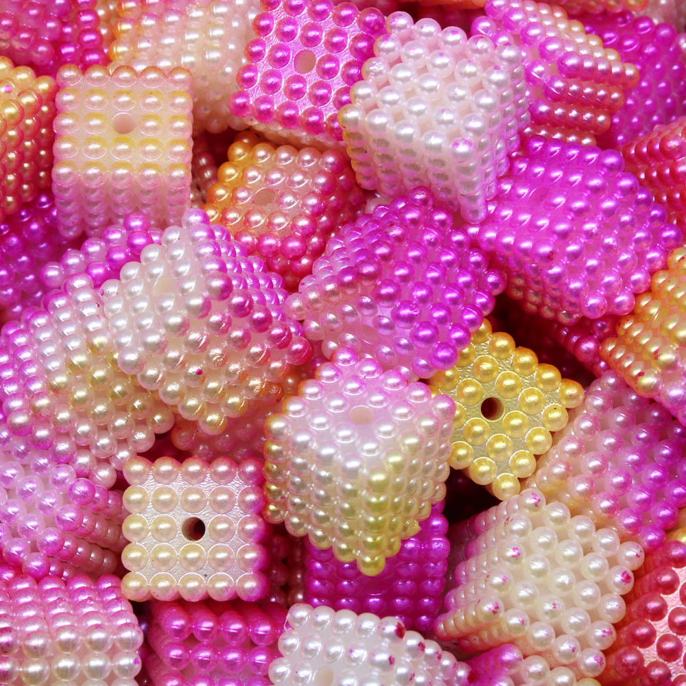 PEROLA-QUADRADA-CRAQUELADO-TIE-DYE-PASSANTE-12X12MM-EM-ABS-COM-500GR-597---ROSA-BEBE-MESCLADO