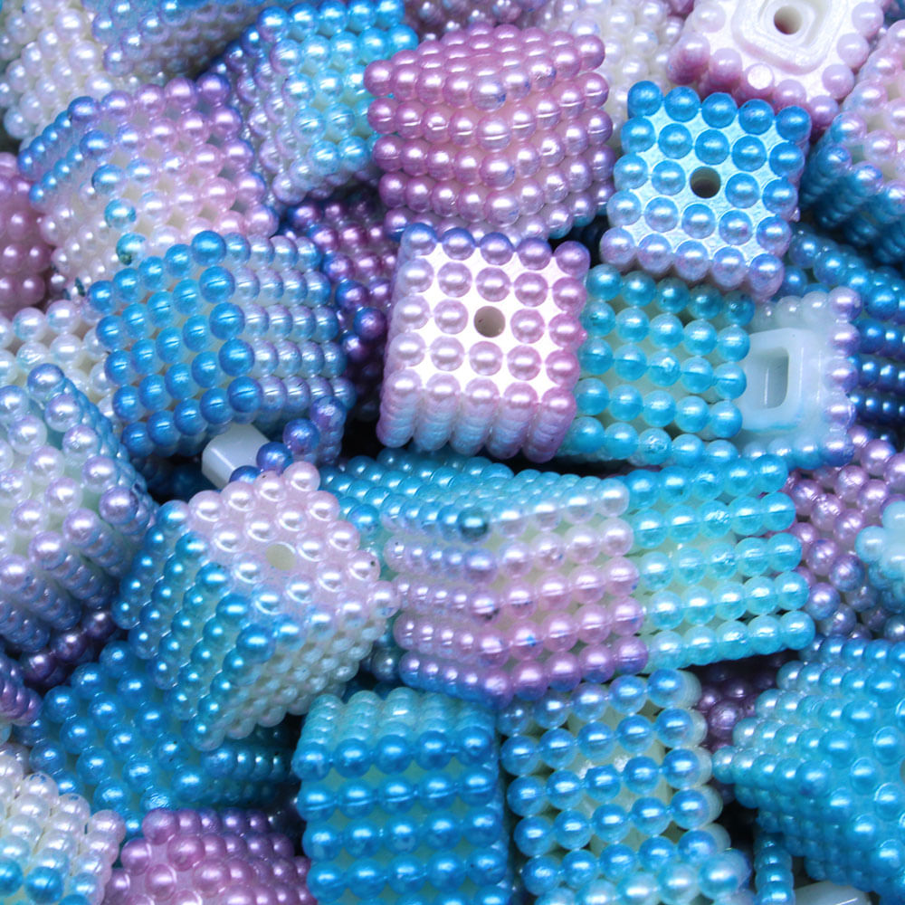 PEROLA-QUADRADA-CRAQUELADO-TIE-DYE-PASSANTE-12X12MM-EM-ABS-COM-500GR-501P---LILAS-AZUL-501