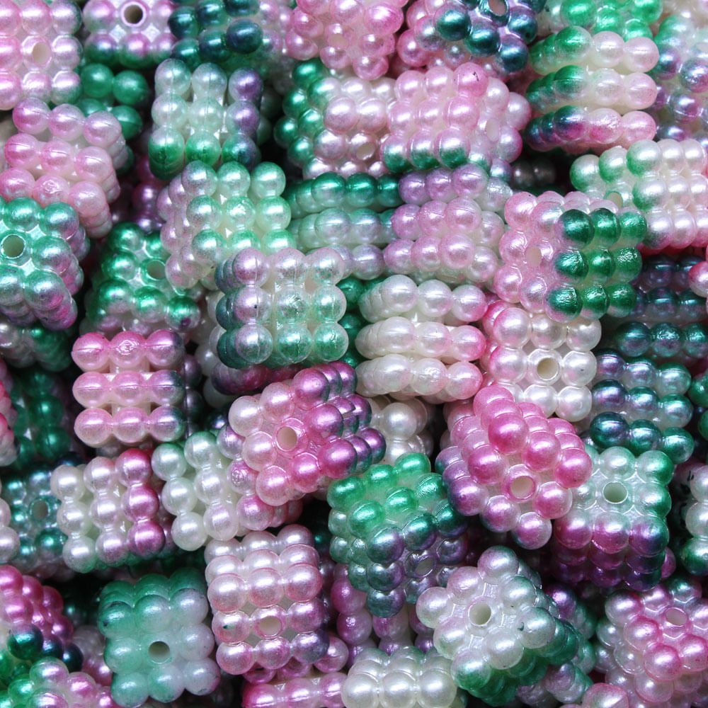 PEROLA-QUADRADA-CRAQUELADO-TIE-DYE-PASSANTE-10X10MM-EM-ABS-COM-500GR-508P---VERDE-ROSA-508