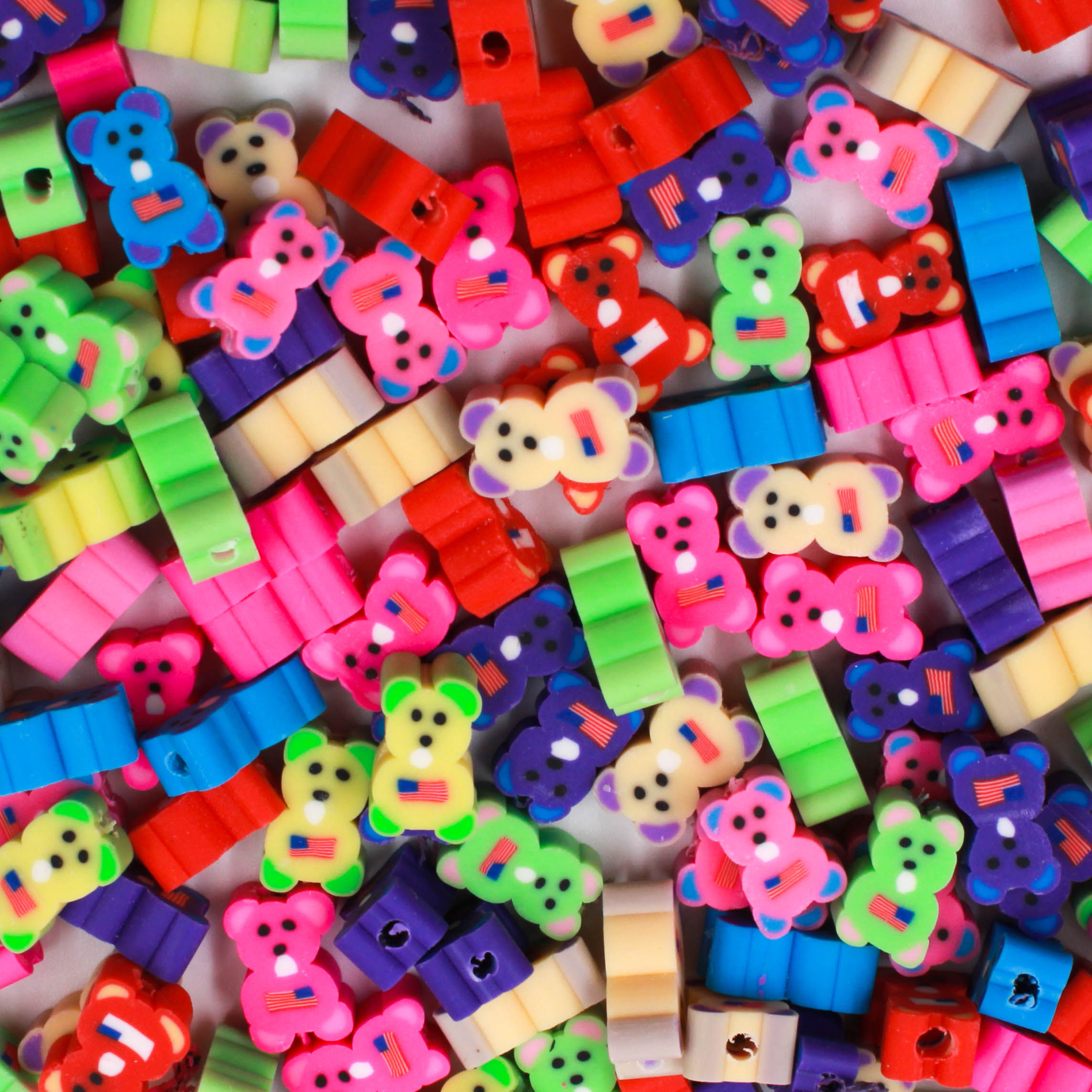 Entremeio Fimo Urso 08X11mm Em Pvc Com 200 Peças