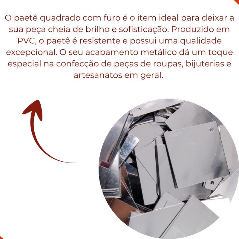 PAETE-QUADRADO-COM-FURO-20MM-EM-PVC-COM-500GR---PRATA