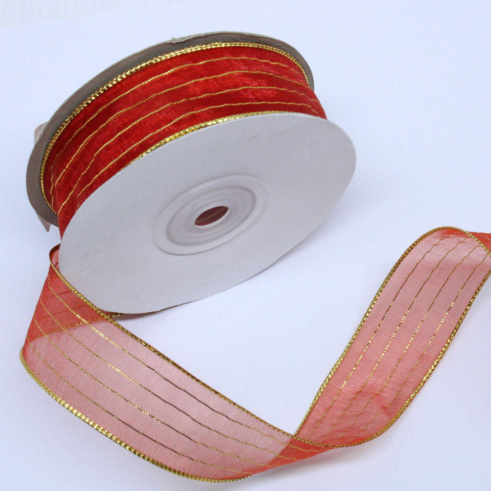 Fita Voal Listra Prata 25Mm Com 22 Metros