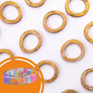 Argola Face Reta 17Mm Em Resina Com 250G