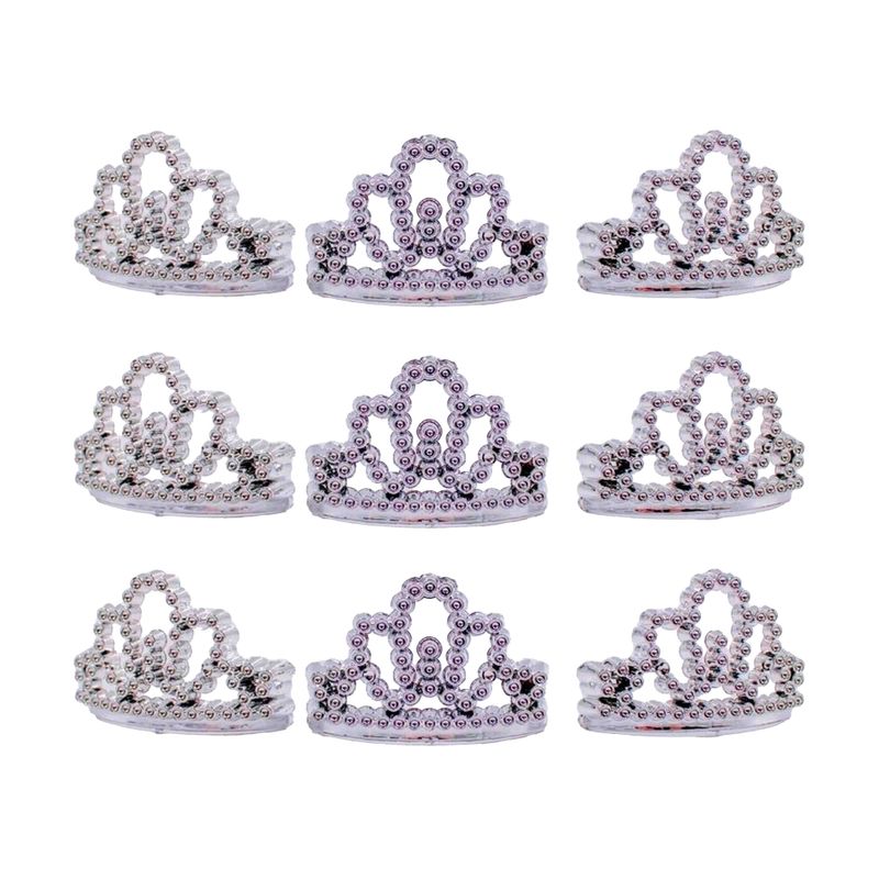 MINI-COROA-PRINCESA-4CM-EM-PLASTICO-COM-12-PECAS---NIQUEL