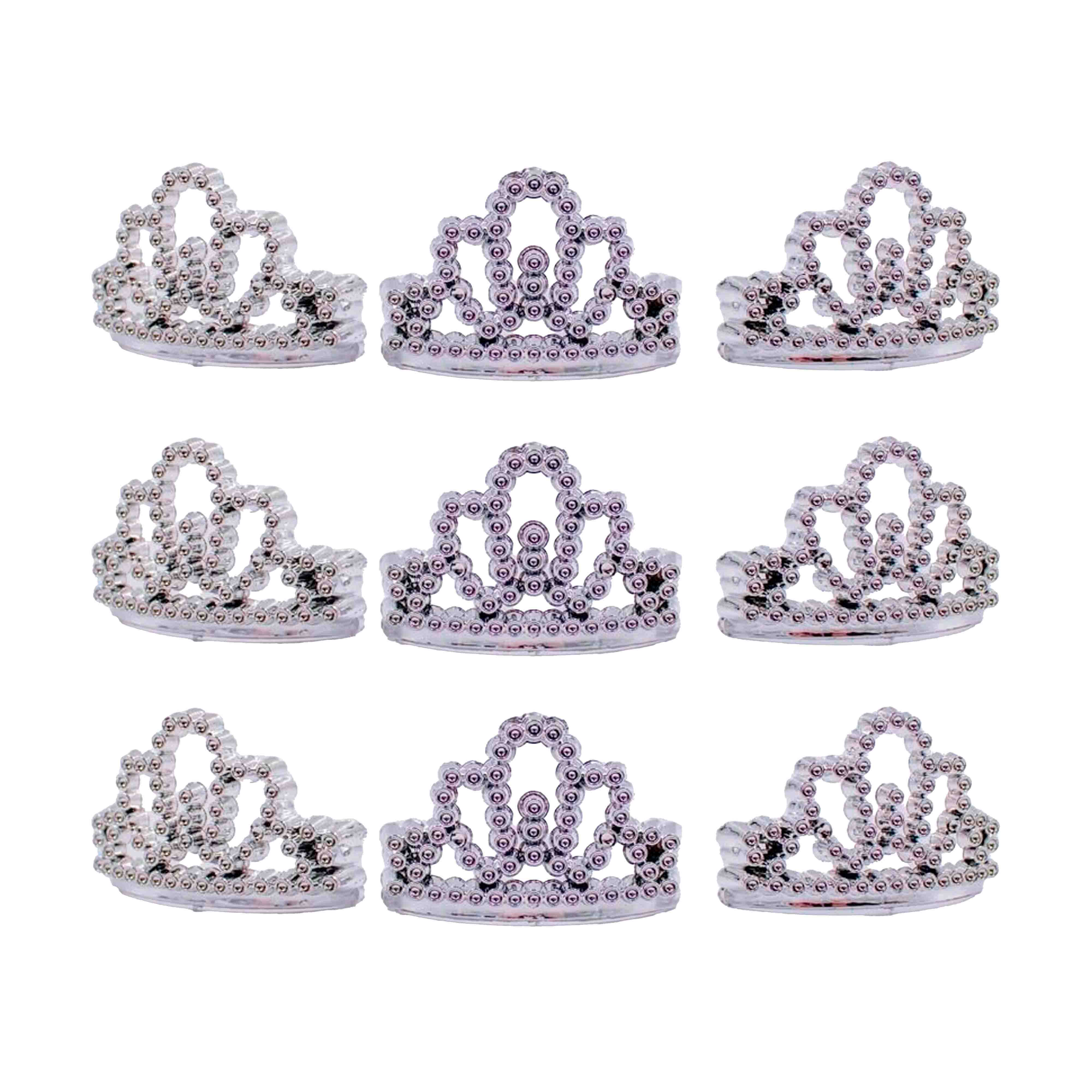 MINI-COROA-PRINCESA-4CM-EM-PLASTICO-COM-12-PECAS---NIQUEL