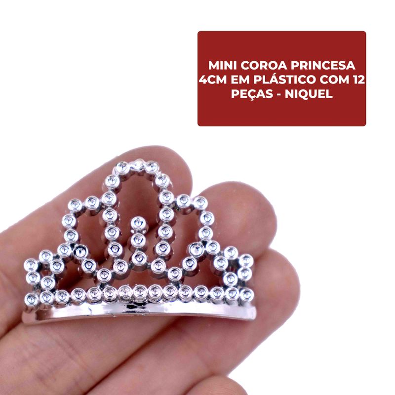 MINI-COROA-PRINCESA-4CM-EM-PLASTICO-COM-12-PECAS---NIQUEL