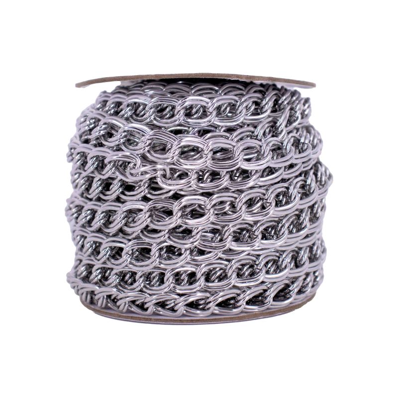 CORRENTE-GROUMET-COM-ELO-DUPLO-09X125MM-EM-ALUMINIO-COM-15-METROS---NIQUEL
