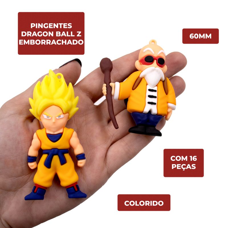 PINGENTES-DRAGON-BALL-Z-60MM-EMBORRACHADO-COM-16-PECAS---103---COLORIDO