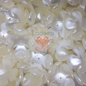 Entremeio Flor Tulipa De Perola 41Mm Em Abs Com 250Gr