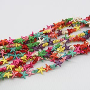 Estrela Passante 14Mm Em Howlita Natural Com 10 Fios