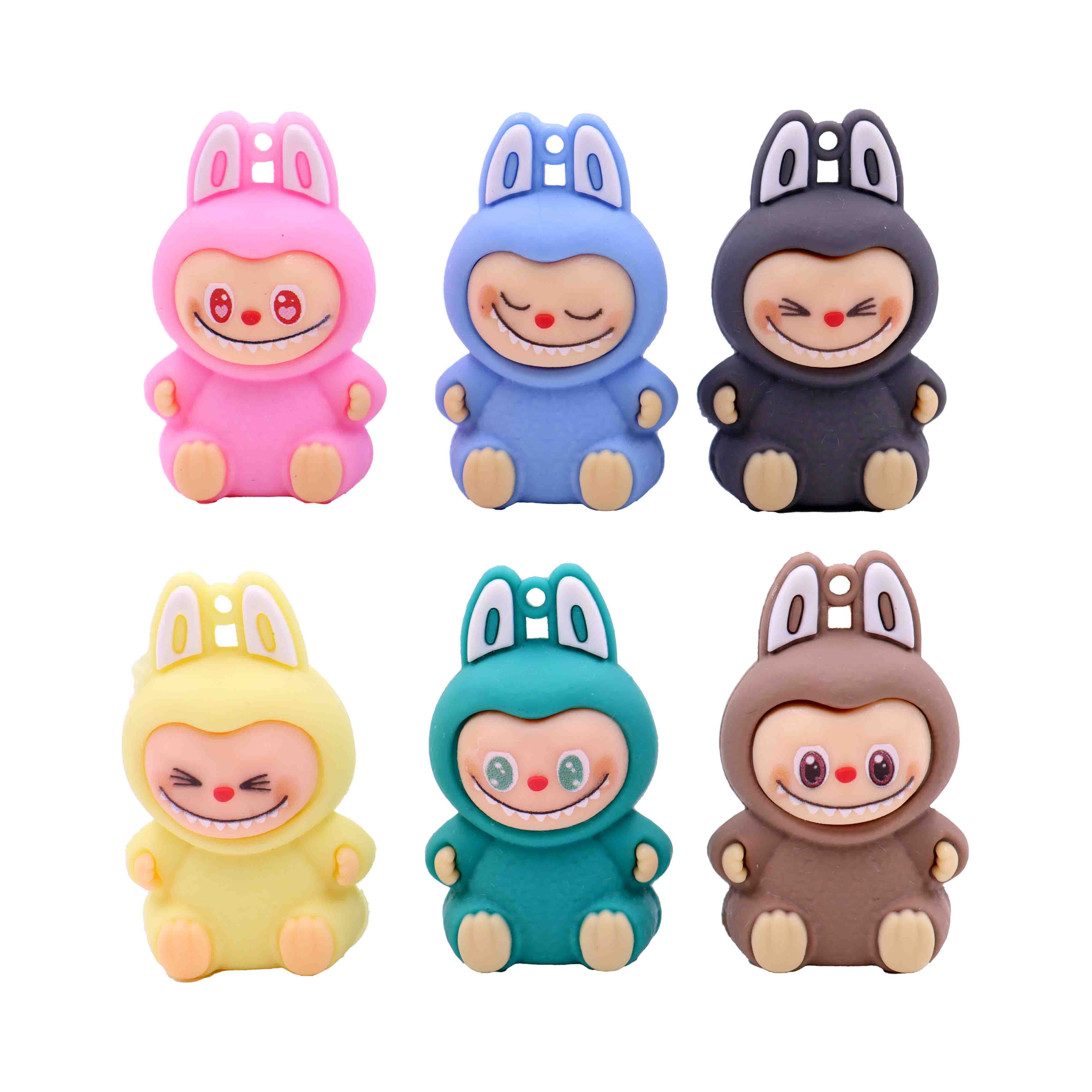 Pingente Labubu Emborrachado 55Mm Com 12 Peças