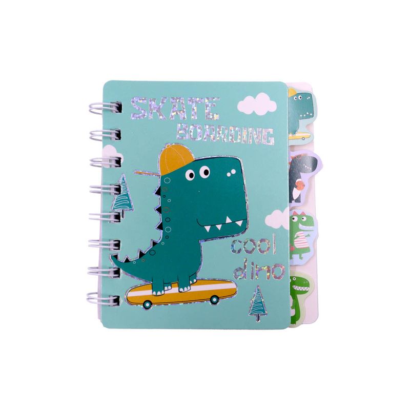 MINI-AGENDA-ESPIRAL-CAPA-DURA-SKATE-DINO--115CM-UNIDADE---103---COLORIDO