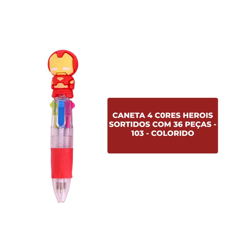 CANETA-4-CORES-HEROIS-SORTIDOS-COM-36-PECAS---103---COLORIDO