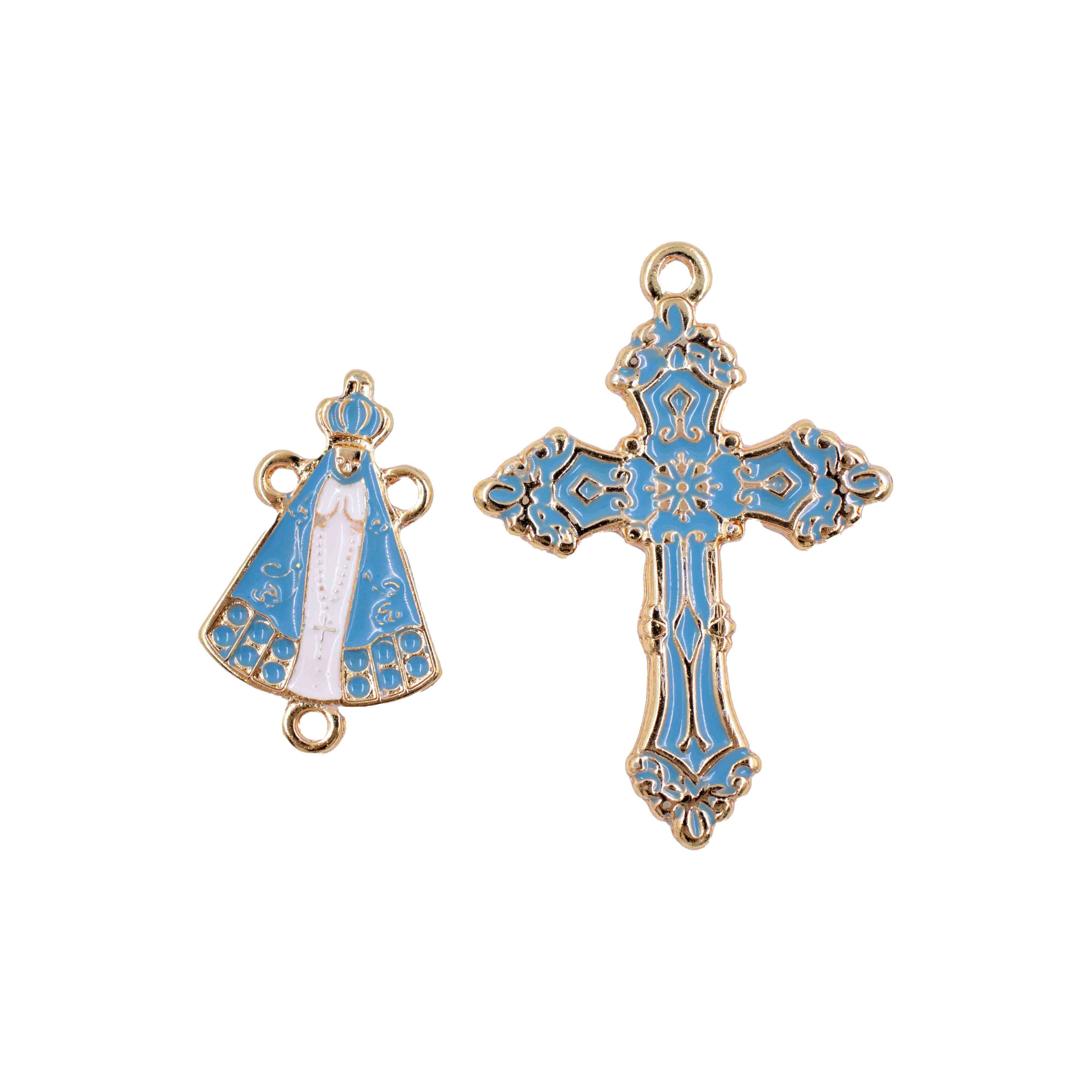 KIT-CRUZ-E-ENTREMEIO-NSENHORA-PARA-TERCO-EM-ZAMAC-COM-03-PARES---212---AZUL-CLARO-Z12