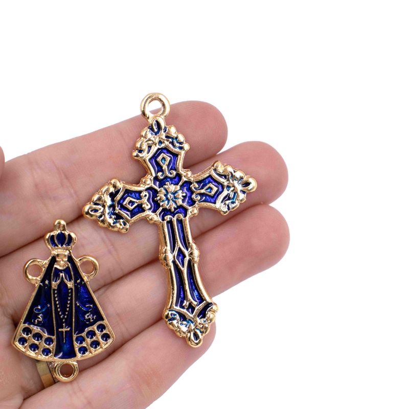 KIT-CRUZ-E-ENTREMEIO-NSENHORA-PARA-TERCO-EM-ZAMAC-COM-03-PARES---AZUL-BIC