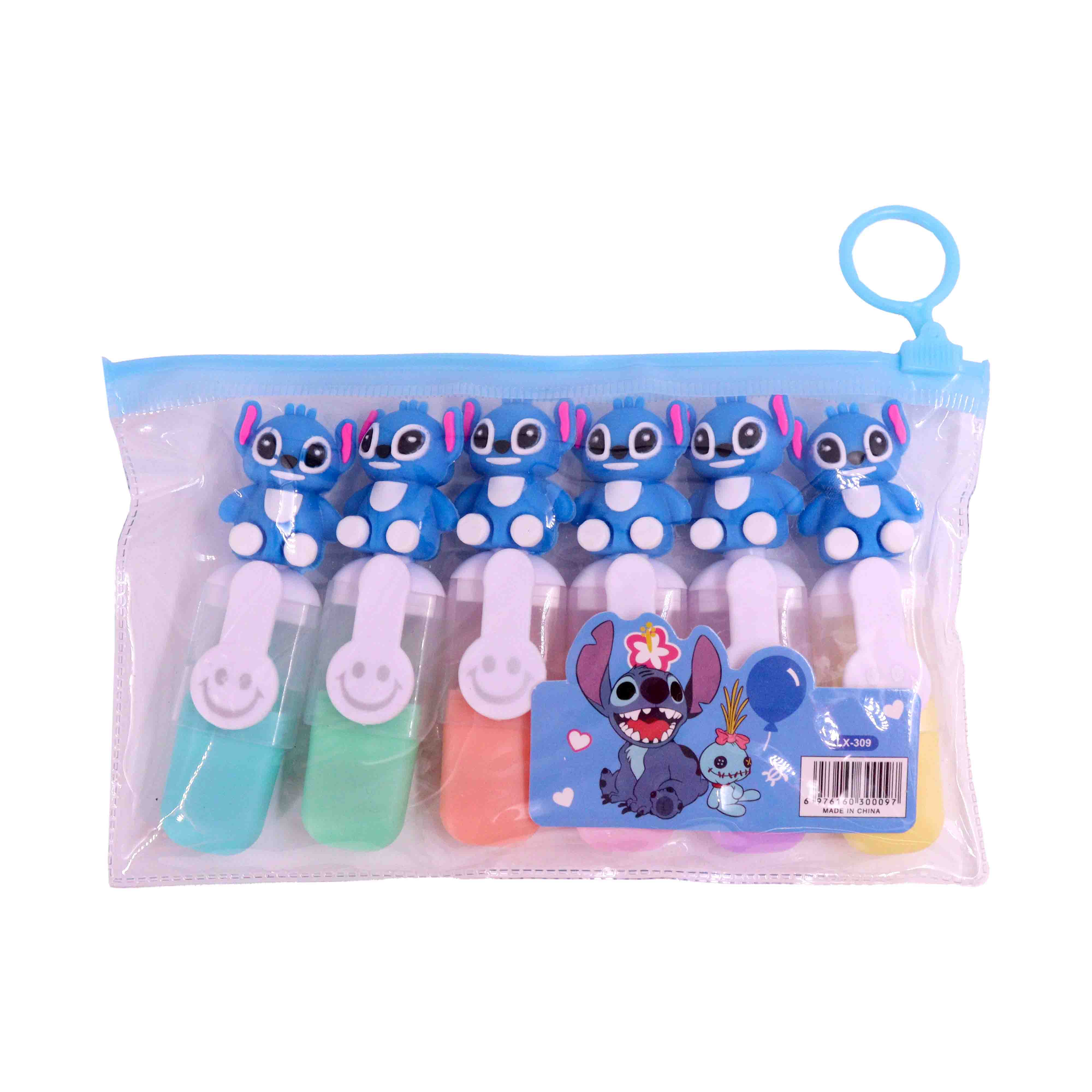 Marca Texto Stich 3D Com 06 Peças