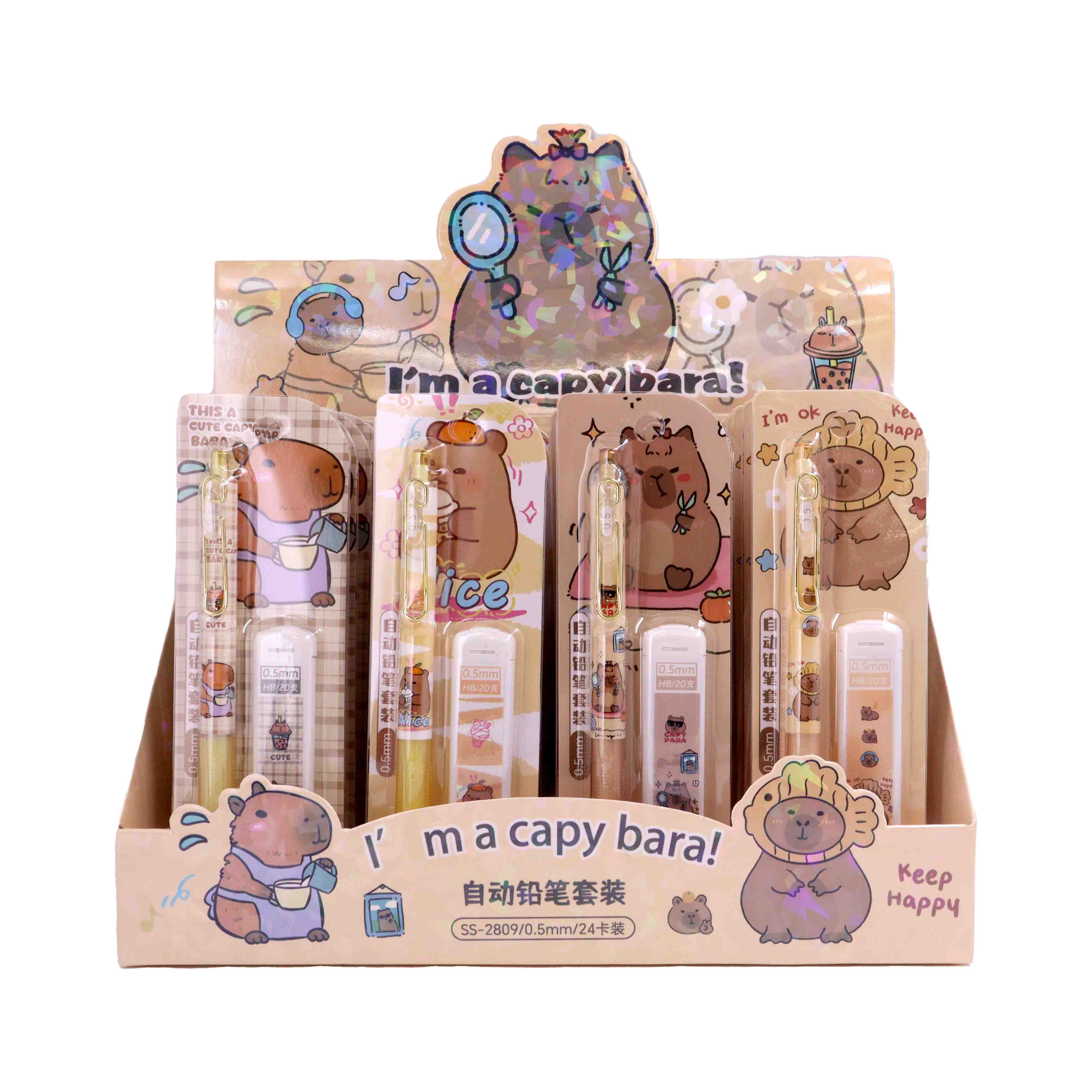 Kit Lapiseira E Grafite 0.5 Capivara Com 24 Peças
