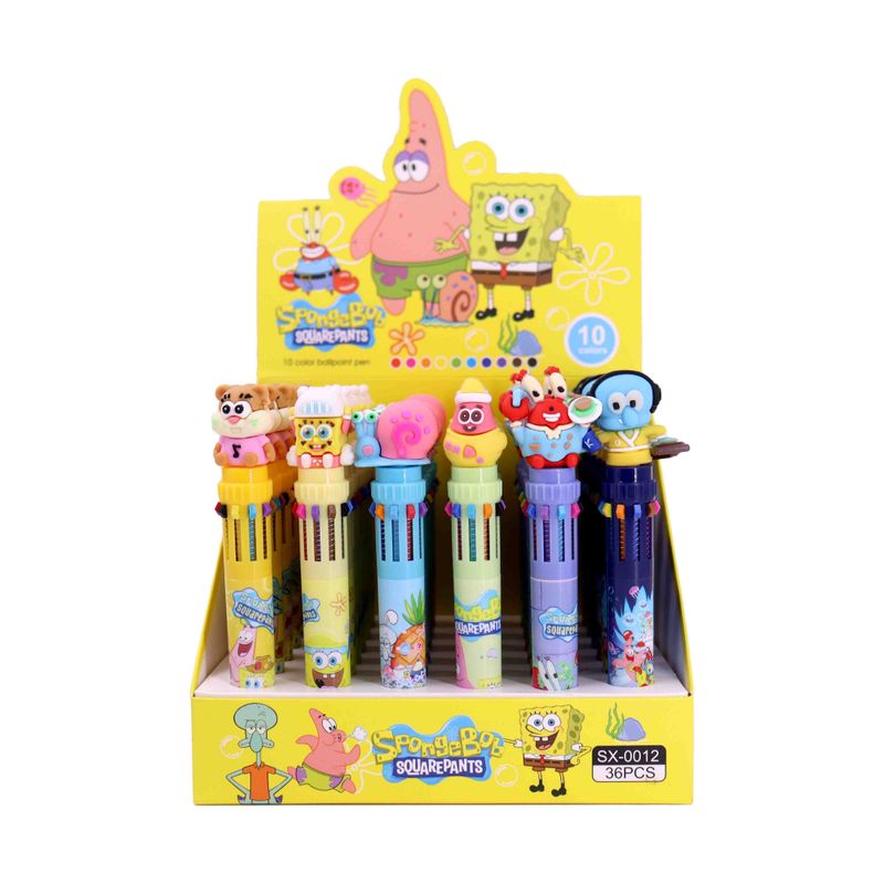CANETA-10-CORES-BOB-ESPONJA--3D-COM-36-PECAS---103---COLORIDO