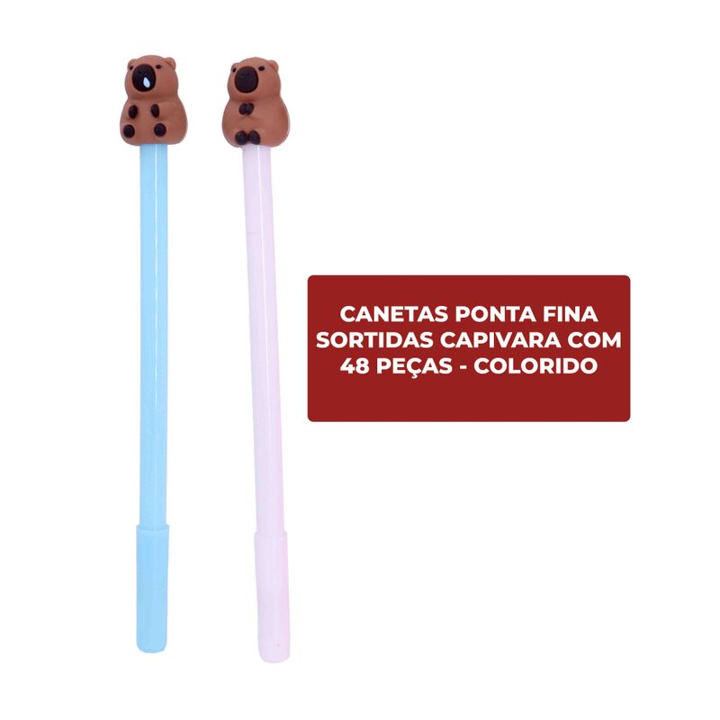 CANETAS-PONTA-FINA-SORTIDAS-CAPIVARA-COM-48-PECAS---103---COLORIDO