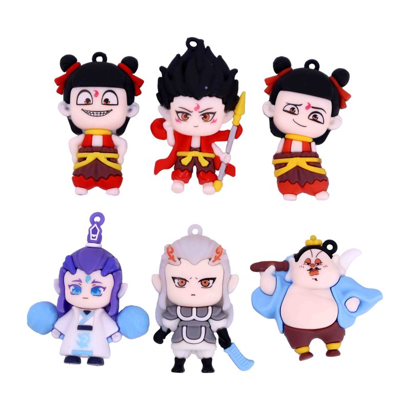 PINGENTE-THE-LEGEND-OF-NE-ZHA-70MM-EMBORRACHADO-COM-12-PECAS---103---COLORIDO