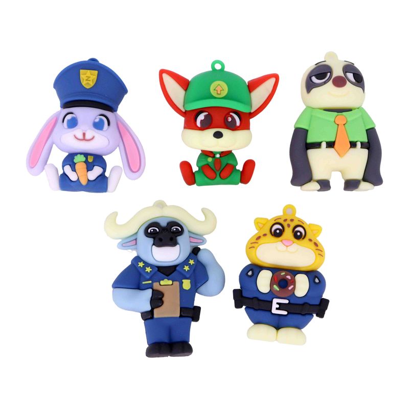 PINGENTE-ZOOTOPIA-68MM-EMBORRACHADO-COM-10-PECAS---103---COLORIDO