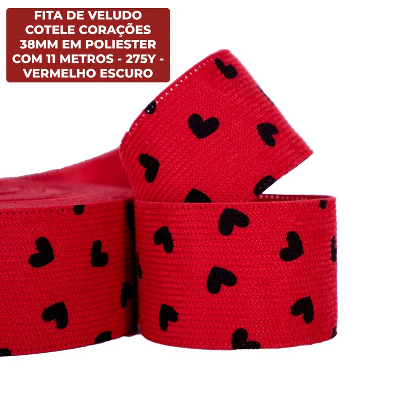 FITA-DE-VELUDO-COTELE-CORACOES-38MM-EM-POLIESTER-COM-11-METROS---275Y---VERMELHO-ESCURO