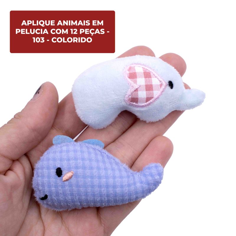 APLIQUE-ANIMAIS-EM-PELUCIA-COM-12-PECAS---103---COLORIDO