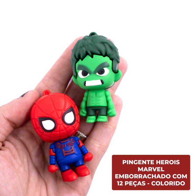 PINGENTE-HEROIS-MARVEL-EMBORRACHADO-COM-12-PECAS---103---COLORIDO