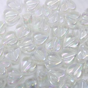 Coraçao Irisado Liso 4X8mm Em Acrilico Com 250Gr