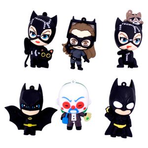 Pingente Mulher Gato E Batman Emborrachado Com 12 Peças