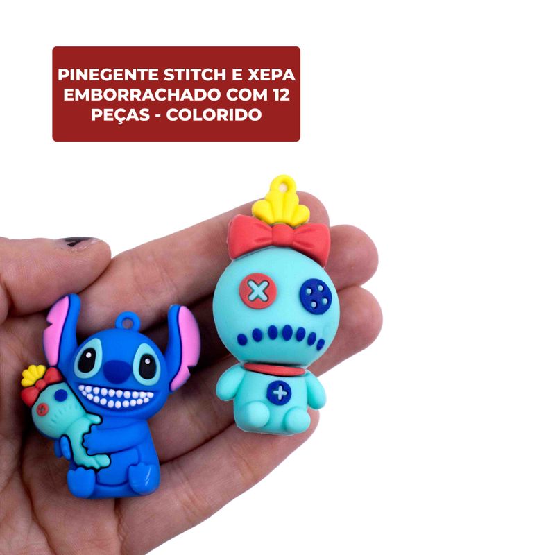 PINGENTE-STITCH-E-XEPA-EMBORRACHADO-COM-12-PECAS---103---COLORIDO