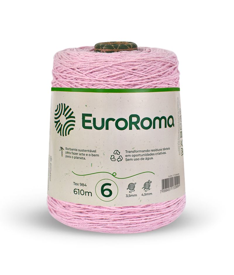 BARBANTE-EUROROMA-COLORIDO-N6-4-6-610M-COM-600G---217---ROSA-BEBE-Z17