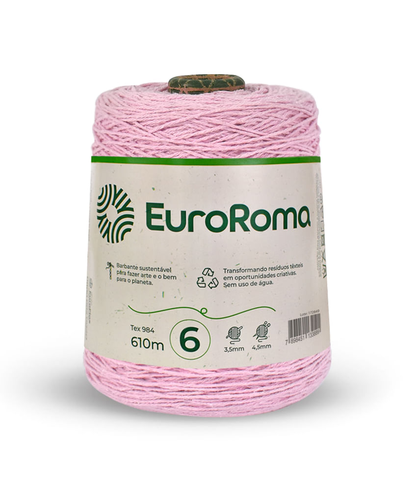 BARBANTE-EUROROMA-COLORIDO-N6-4-6-610M-COM-600G---217---ROSA-BEBE-Z17