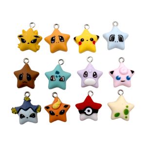 Pingente Estrela Pokemon 20Mm Em Resina Com 100 Peças