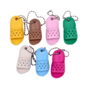 Pingente Chinelinho Emborrachado Com Corrente 40X80mm Com 10 Peças