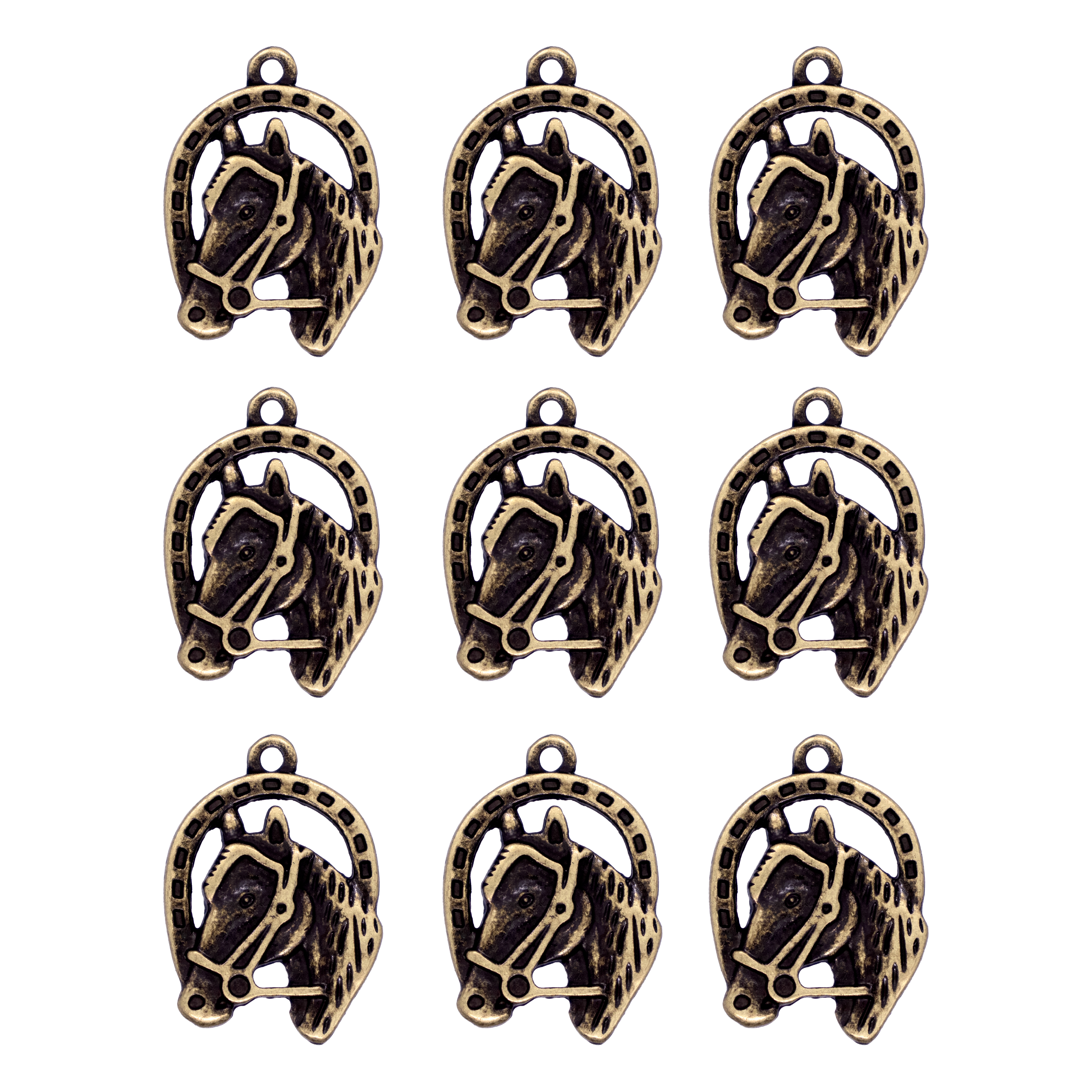 PINGENTE-COUNTRY-CAVALO-FERRADURA-21MM-EM-ZAMAC-COM-15-PECAS---OURO-VELHO