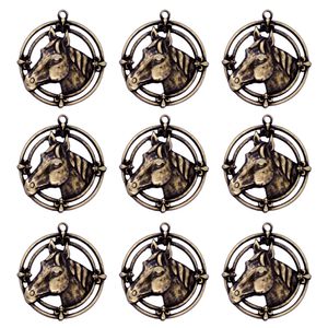 Pingente Country Cavalo 38Mm Em Zamac Com 10 Peças