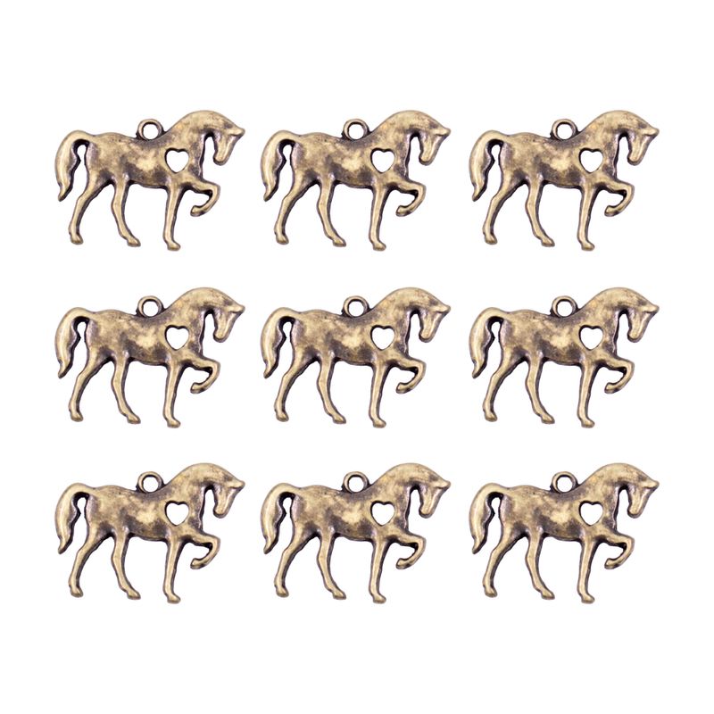 PINGENTE-COUNTRY-CAVALO-CORACAO-30MM-EM-ZAMAC-COM-15-PECAS---OURO-VELHO
