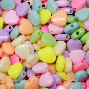 Coraçao Liso Colorido Passante 10Mm Em Plastico Com 500Gr
