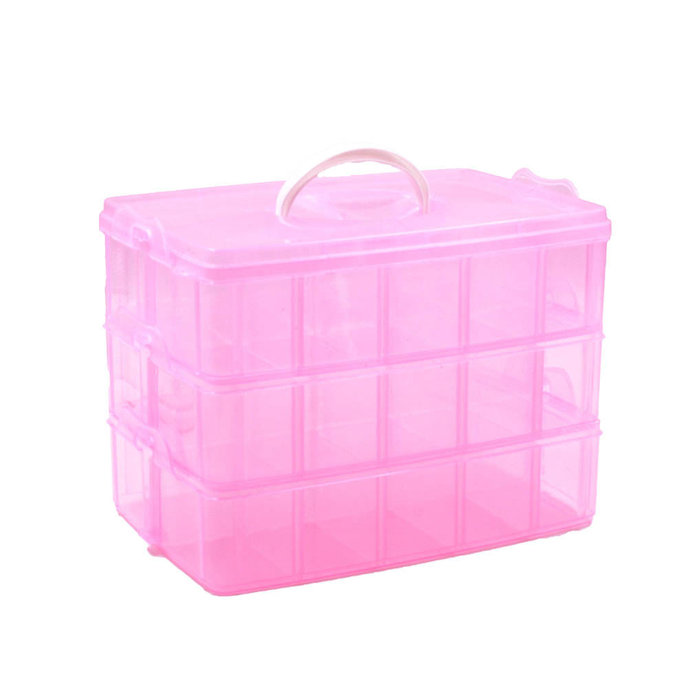 MALETA-MULTIUSO-GRANDE-26X16CM-EM-PLASTICO-COM-3-ANDARES---337---ROSA