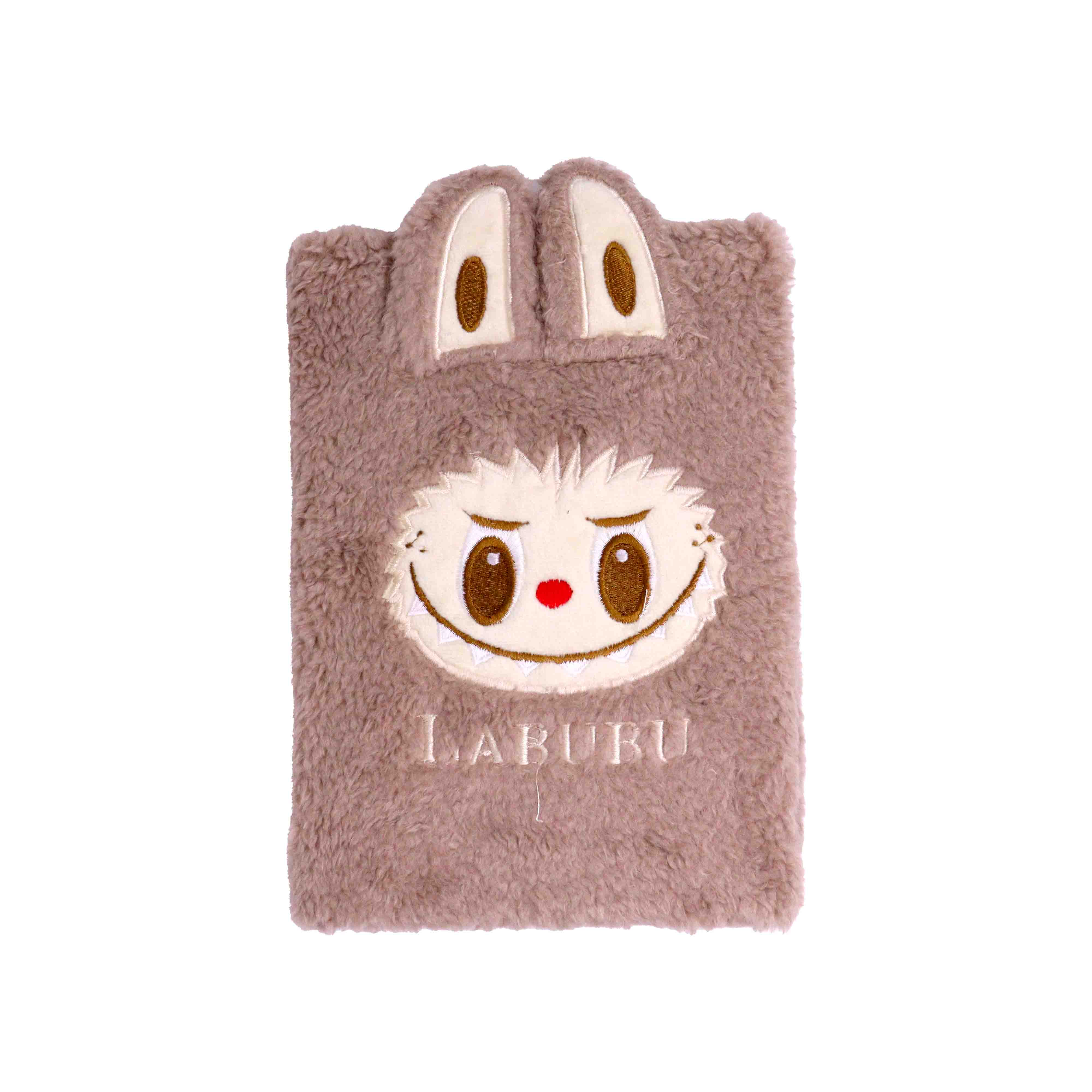 CADERNO-DE-PELUCIA-LABUBU-A5-UNIDADE---449---MARROM-CLARO-449