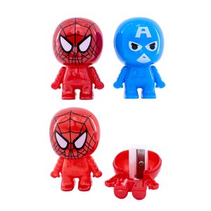 Apontador Homem-Aranha E Capitão América Pote Com 48 Peças