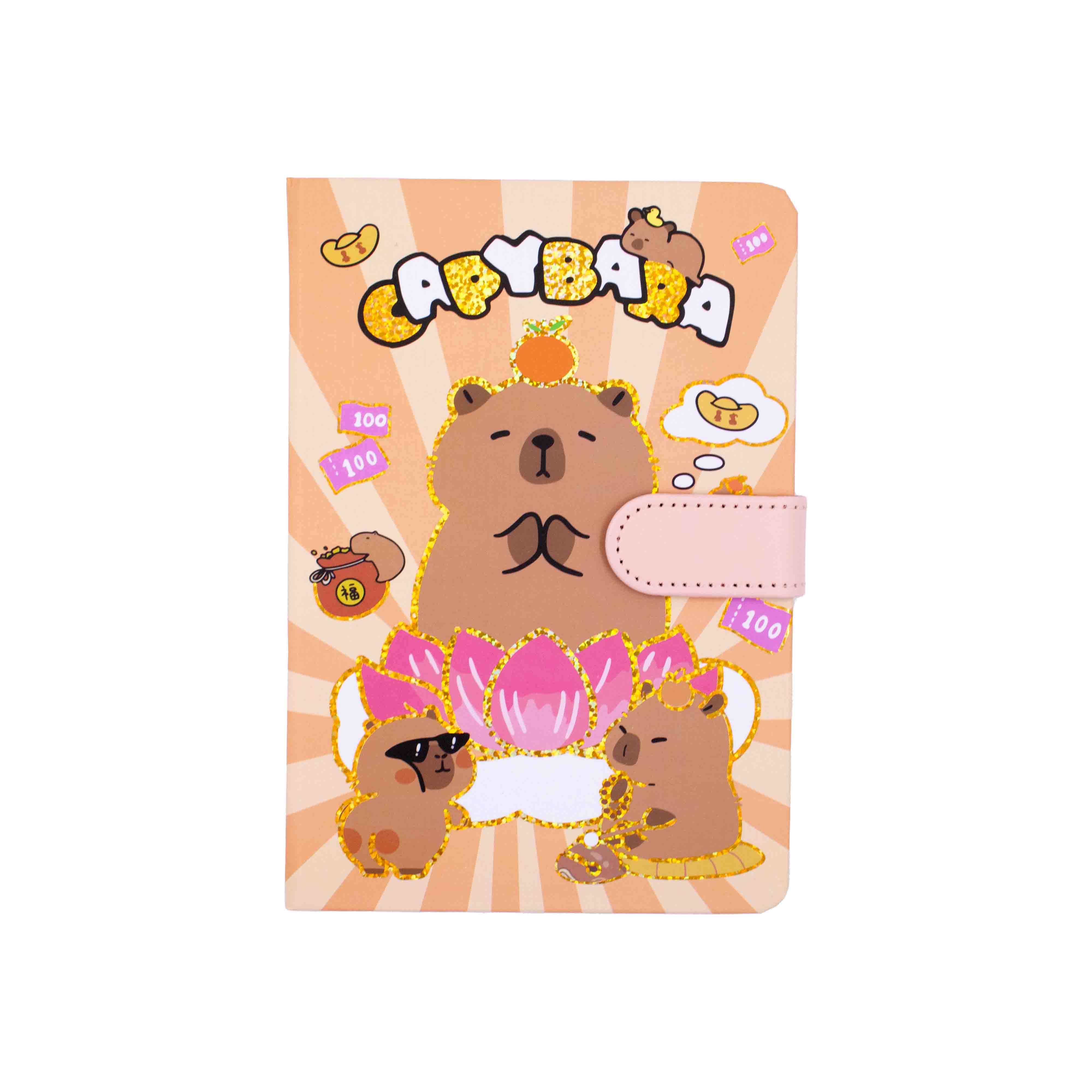 CADERNO-BROCHURA-CAPIVARA-FLOR-COM-FECHO-MAGNETICO-13X19CM---103---COLORIDO
