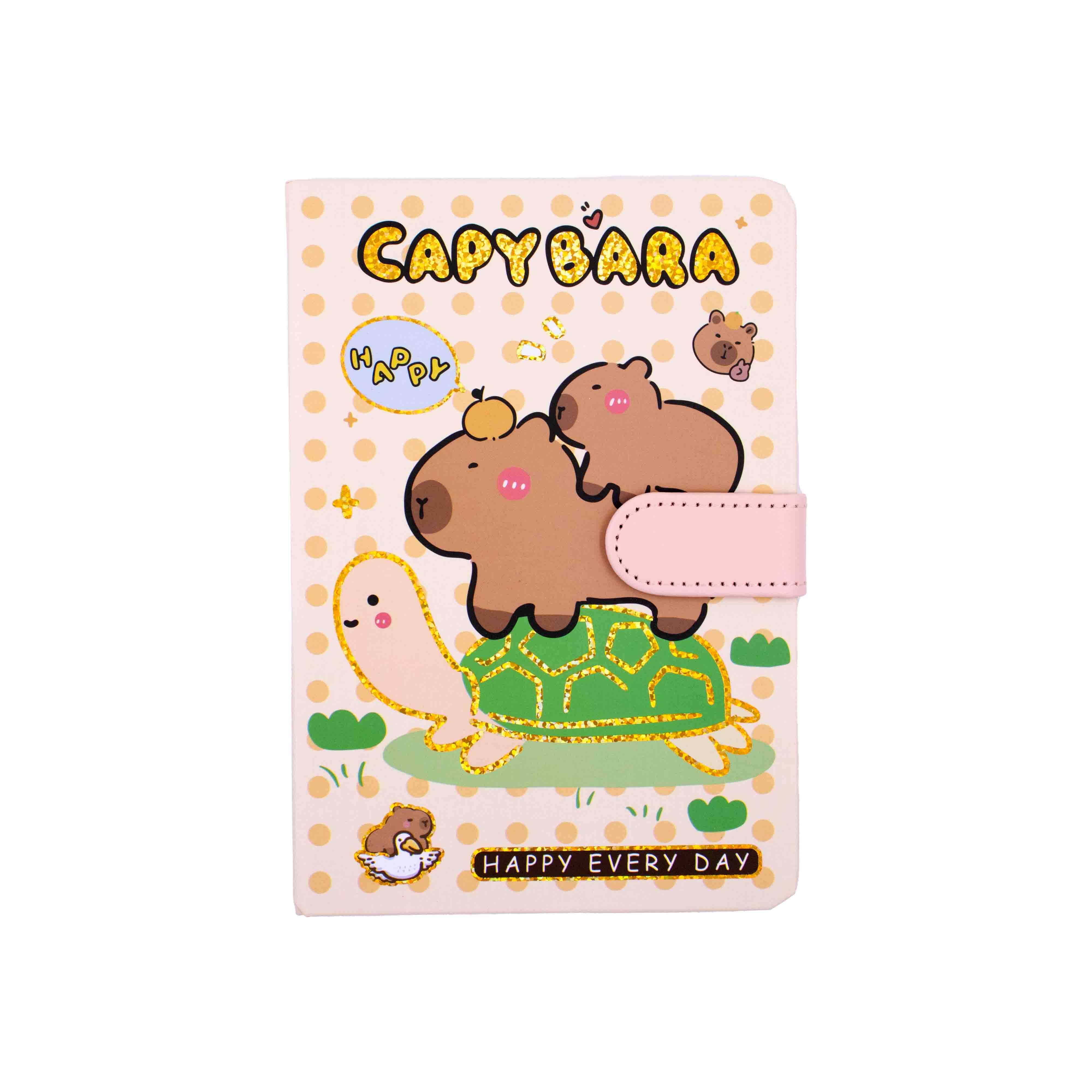 CADERNO-BROCHURA-CAPIVARA-E-TARTARUGA-COM-FECHO-MAGNETICO-13X19CM---103---COLORIDO