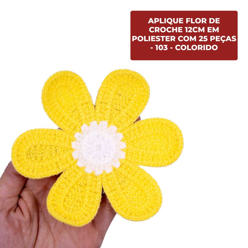 APLIQUE-FLOR-DE-CROCHE-12CM-EM-POLIESTER-COM-25-PECAS---103---COLORIDO