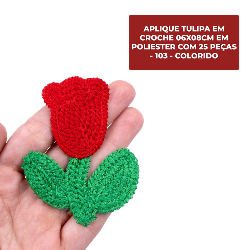 APLIQUE-TULIPA-EM-CROCHE-06X08CM-EM-POLIESTER-COM-25-PECAS---103---COLORIDO