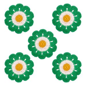 Aplique Flor De Croche 07Mm Em Poliester Com 25 Peças